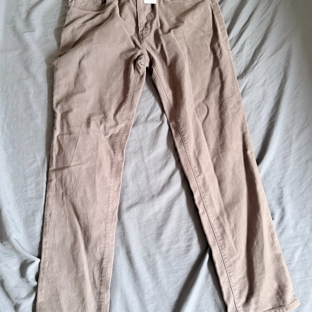 Todd Snyder SlimFit 5-Pocket Italian Moleskin Pant in Hickory 32x30 $248